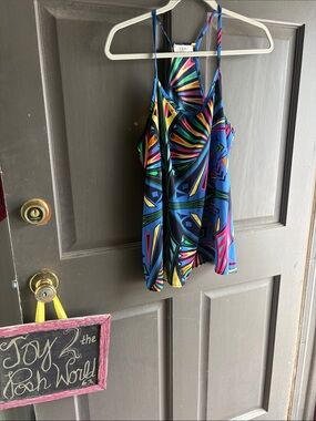 Colorful Geometric Racerback Tank Top GUC Luxe